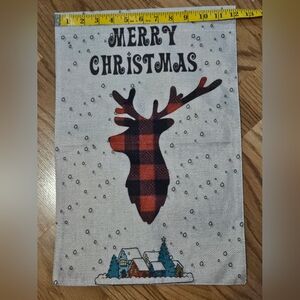 NEW Flag Wall Decor Moose Black and Red Christmas Reversible Garden 12"x18"